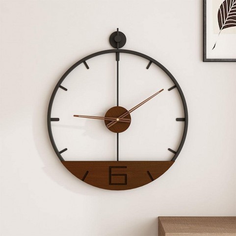 WOODEN TEXTURE BOTTOM  - WALL CLOCK