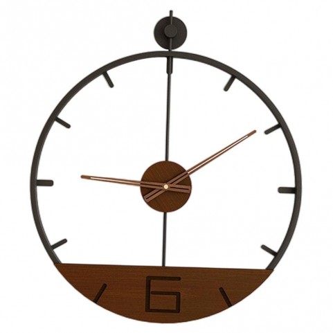 WOODEN TEXTURE BOTTOM  - WALL CLOCK