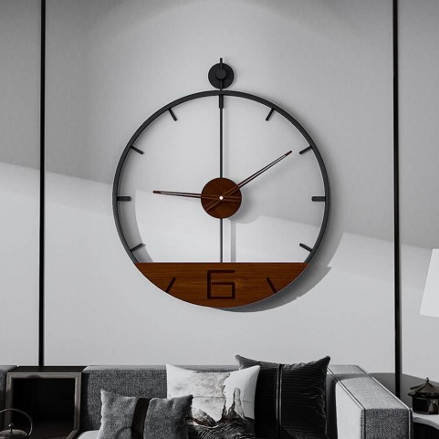 WOODEN TEXTURE BOTTOM  - WALL CLOCK